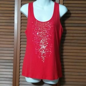 3/$20 Sequin tank large orange
